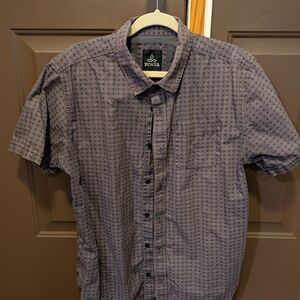 Prana Gray Casual Button Down Shirt Lightweight Short Sleeve